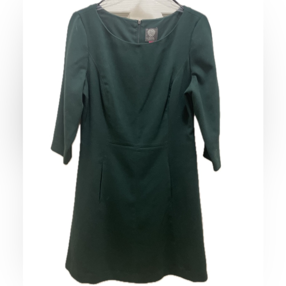 Vince Camuto Fit and Flair Forest Green Dress. Size 12